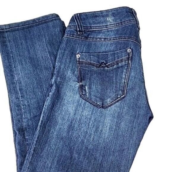 Candie's Jeans Cropped Y2K low-rise distressed Cotton Stretch Junior Women's 3 - Picture 2 of 4